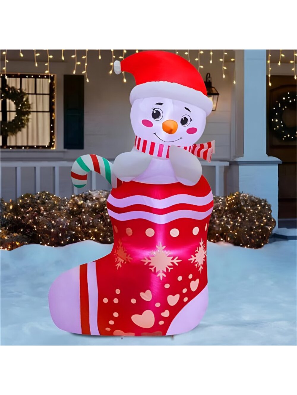 Christmas Inflatables Outdoor Decorations, 5FT Inflatable Snowman in